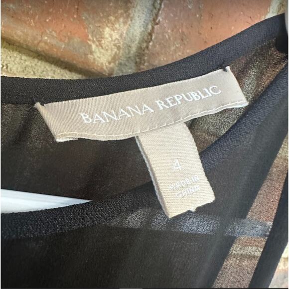 Banana Republic Black Sheer Inset Halter Sleeveless Fit & Flare Midi Dress Sz 4 - Picture 4 of 11